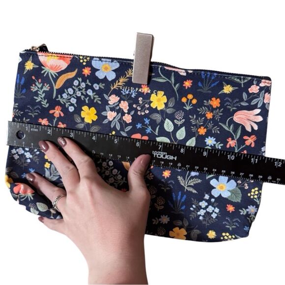 NWOT- Rifle Paper Co.- Bramble Zippered Pouch Set Navy Floral Pouch Duo - Picture 8 of 10